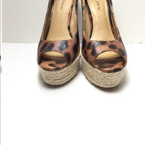 ZiGiny Leopard Open Toe Platform Pumps NWOT 8.5 - Picture 7 of 13